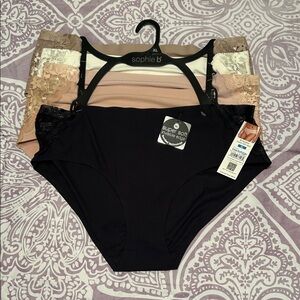 sophie b. Women's lace hipsters- Black, Tan, Ivory, Pink, and Nude Sz XL NWT